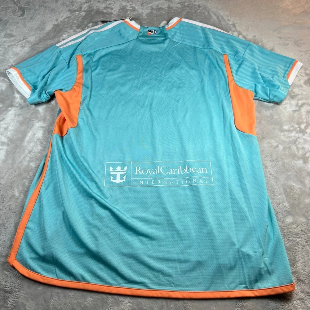 NWT Adidas Mens 2XL Inter Miami CF 2024/25 Third Authentic Jersey Aqua Orange